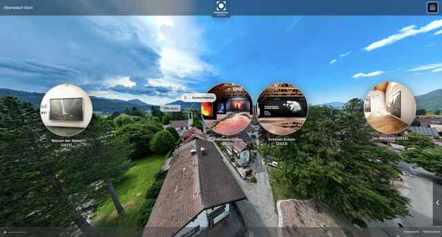 360&deg;-Panorama &uuml;ber Oberstdorf mit Verlinkungen zu den virtuellen Ausstellungen der Vorjahre