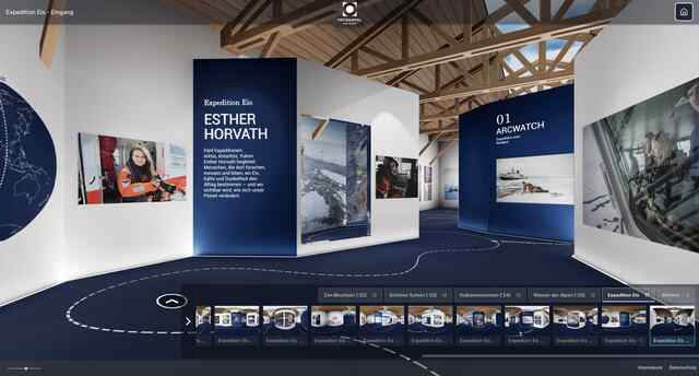 Virtuelle Ausstellung &bdquo;Expedition Eis&ldquo; mit ge&ouml;ffneter Auswahl der Ausstellungen von 2022 bis 2026