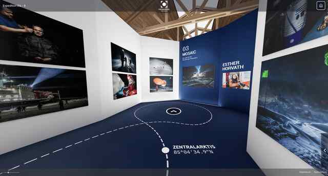 Virtueller Ausstellungsraum &bdquo;MOSAIC&ldquo; in &bdquo;Expedition Eis&ldquo; mit Fotografien von Esther Horvath