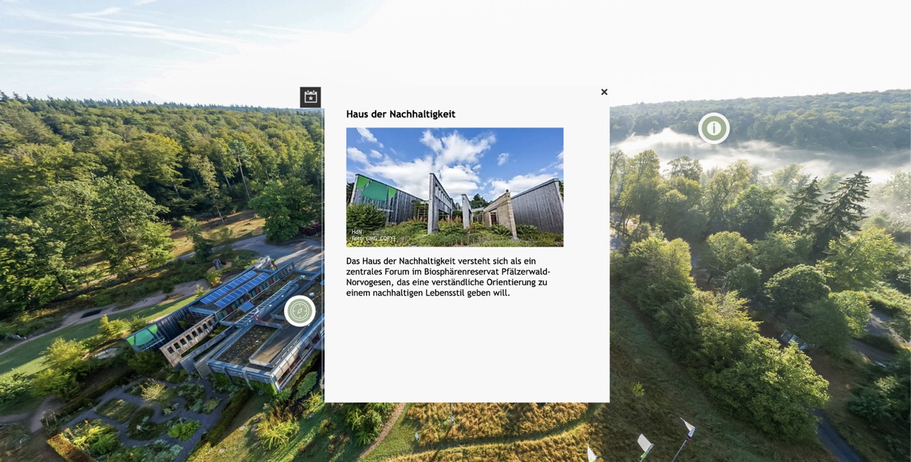 Touransicht mit POI-Popup aus der DataHub-Integration