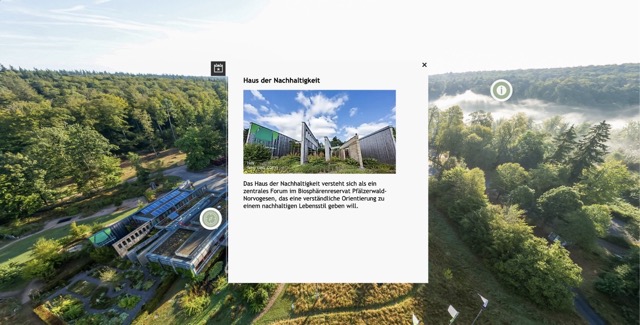 Johanniskreuz im Pf&auml;lzerwald mit eingeblendetem POI-Popup aus dem DataHub